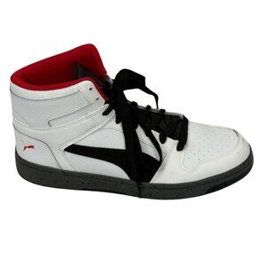 Puma Mens Rebound Layup Elevated Sneakers White Black Red Leather Sports Size 10
